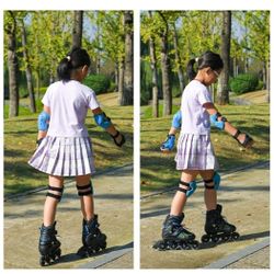 Child Brace Knee Brace Elbow Roller Pads (Blue, M)