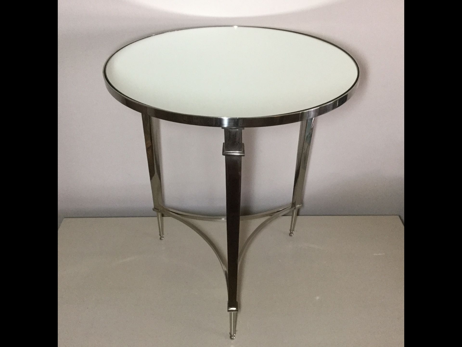 🔥French NICKEL Square-Leg TABLE🔥with Mirror Top, EXCELLENT condition (originally $1,500)🔥$300🔥Easy Meet-up at Mother’s Market!