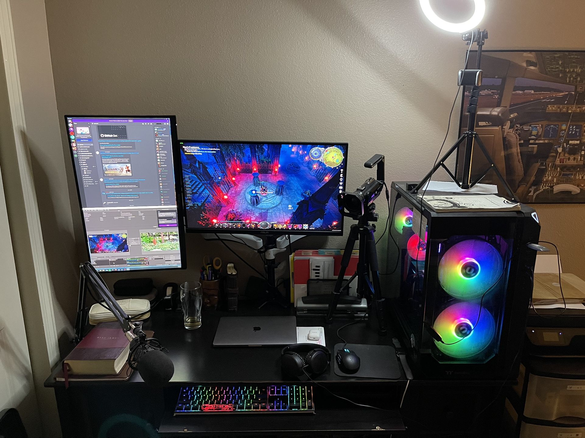 Desktop Gaming Computer + 1 27” Monitor + RGB Keyboard and Mouse