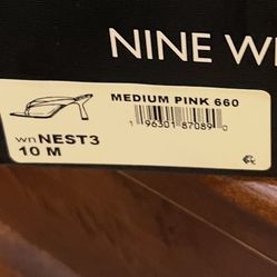 Nine West NEST3 Pink Block Heel Sandals Women’s Size 10M New Box No Lid 