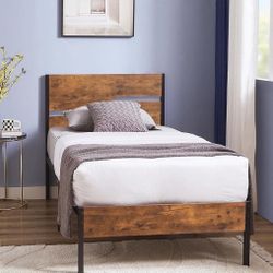 New Rustic Brown Twin Bed Frame