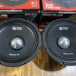  New Pair 10" Genius Audio Bullet Midrange Loud Speakers $320 per pair