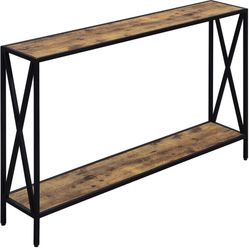 Brand New - Convenience Concepts Tucson Console Table with Shelf, Barnwood/Black