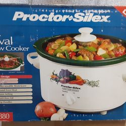 Vintage Proctor Silex 3.5 Qt Oval Crock Pot Slow Cooker. L@@K!!!
