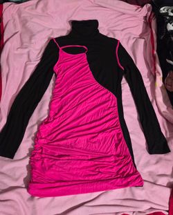 Pink and Black Mini Dress women's sz xl