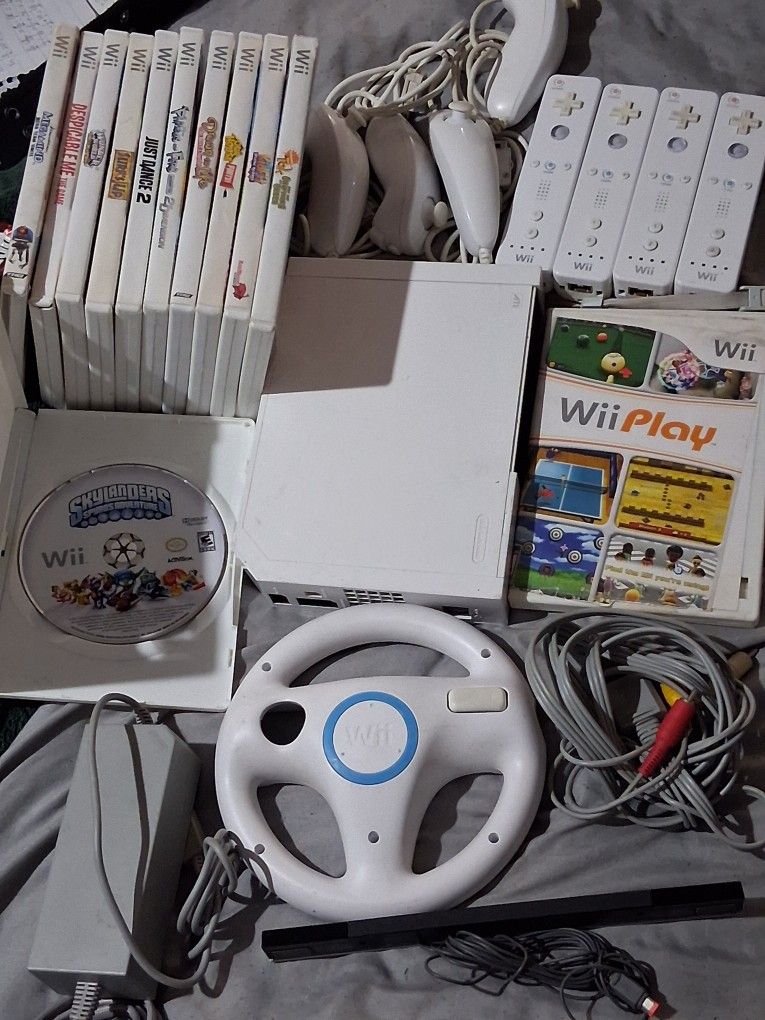 Wii Console And 12 Games