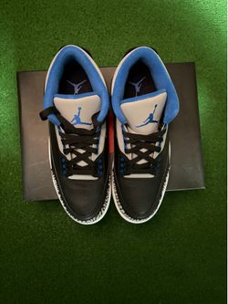 Air Jordan retro 3 sport blue size 8.5 in top notch great condition with shoe box.