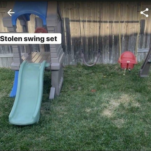 Stolen Little Tikes swing set and slide