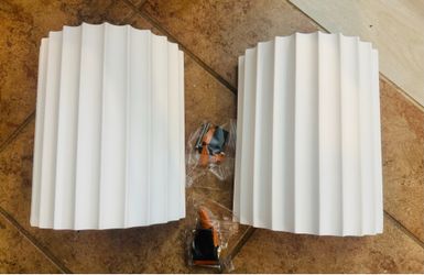 2 Gypsum Wall Sconces - White - 4 bulbs included - NEW $30 Price is Firm