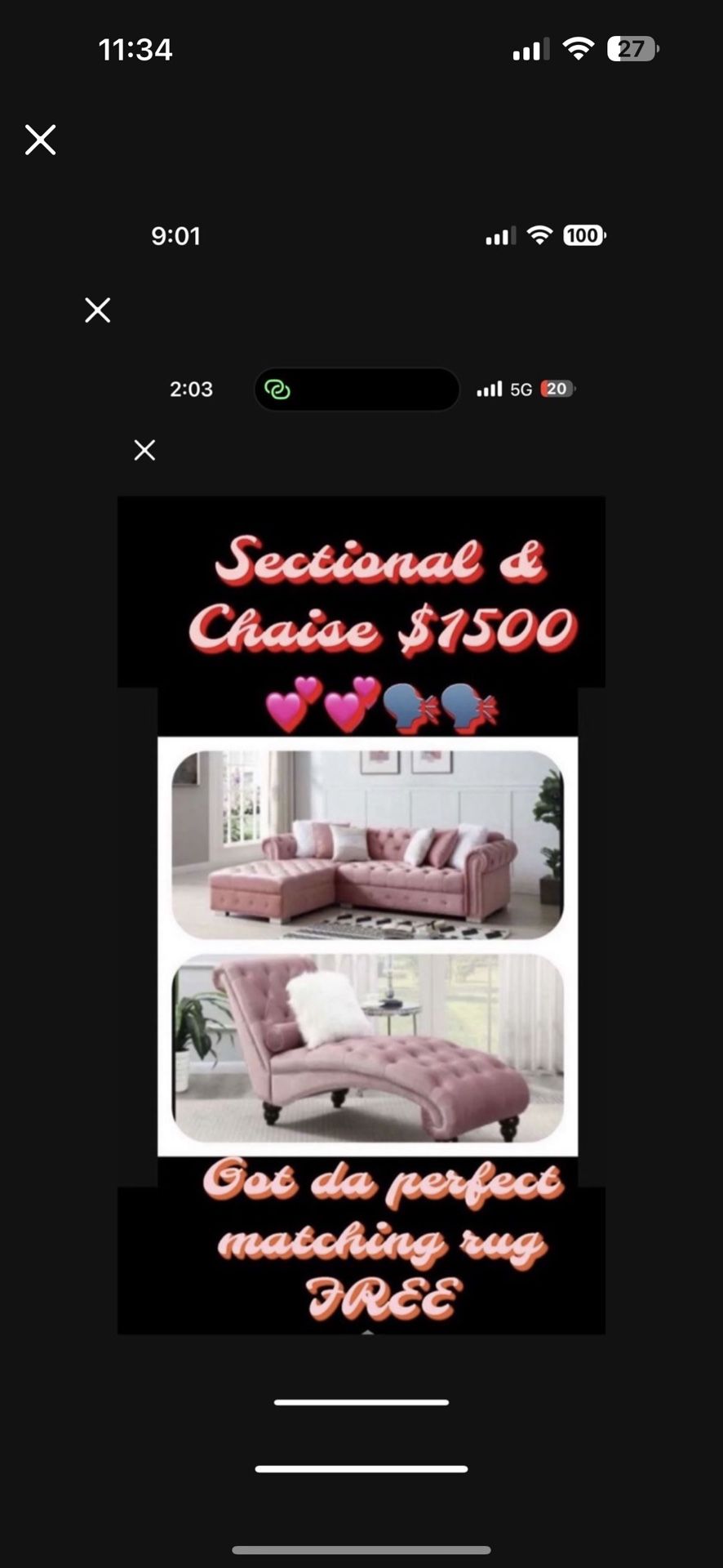 NEW $1500 SECTIONAL & CHAISE FREE DELIVERY