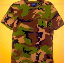 Polo Ralph Lauren camouflage tshirt tee camo green brown print L fashion men