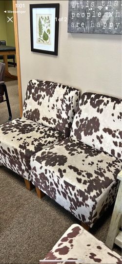 Cow print chairs