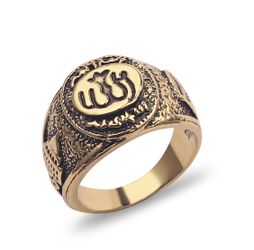 High Quality Retro Ring Muslim, Islam Allah God Shape Zinc Alloy Ring, Meaningful Gift