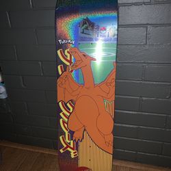 Pokemon Santa Cruz Skateboard Deck Charizard Holo Foil Silver