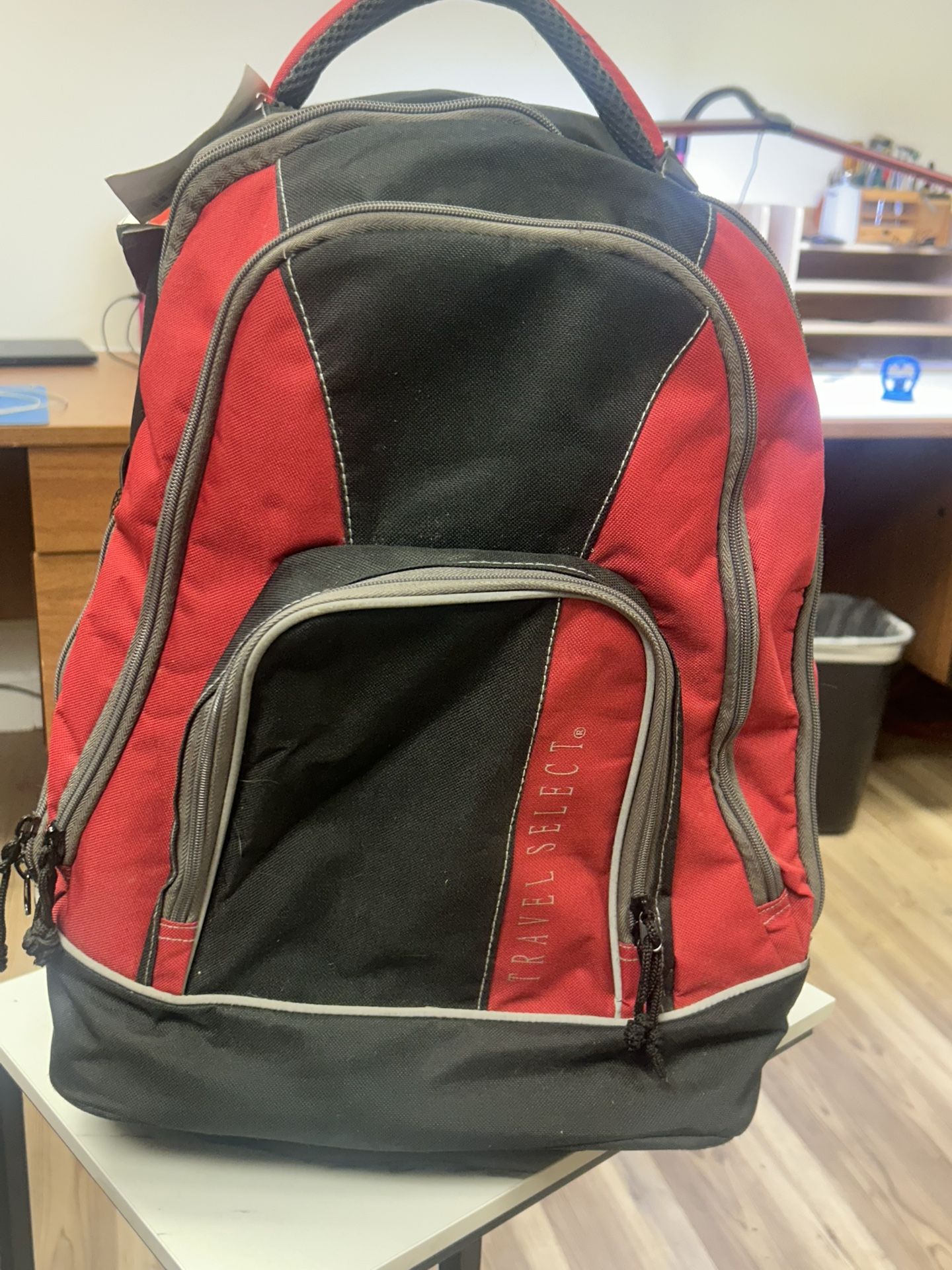 Travel Select Rolling Backpack – Red & Black – Wheeled Travel Bag