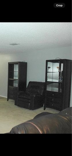 Dark Brown Entertainment Center with 2 Towers – $100