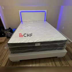 LED Queen Or Eastern King Size Bed Frame  // ,Mattress Sold Separately 