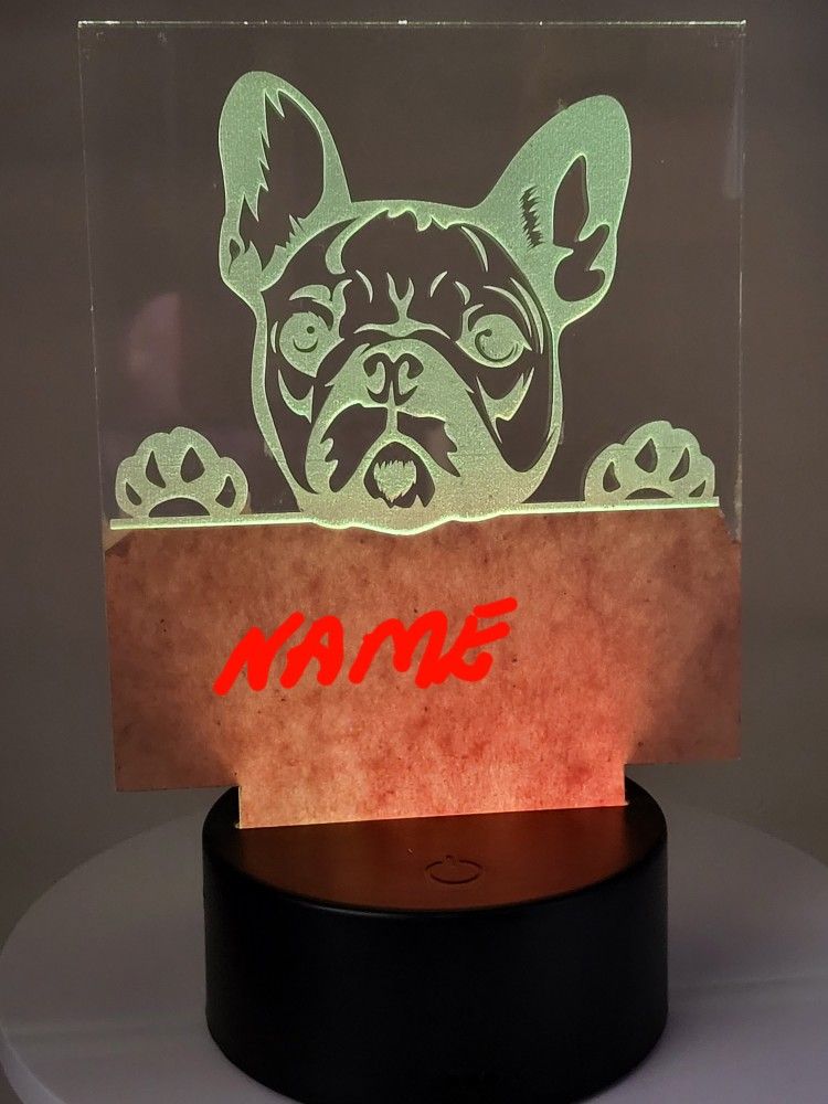 Personalized Custom Dog Breed LED Light, Night Light 