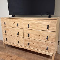 6-drawer dresser, pine, 48 7/8x26 3/4 "