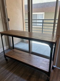 Wood console table, 50 inches, $75