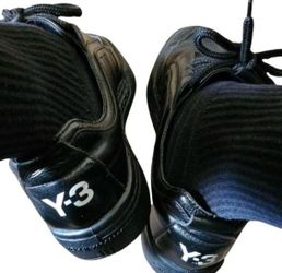 Y-3 by Yohji Yamamoto Black Leather Low-Top Sneakers