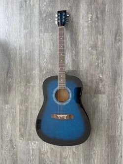 41in Full Size All-Wood Acoustic Guitar with Extra Strings - Blue