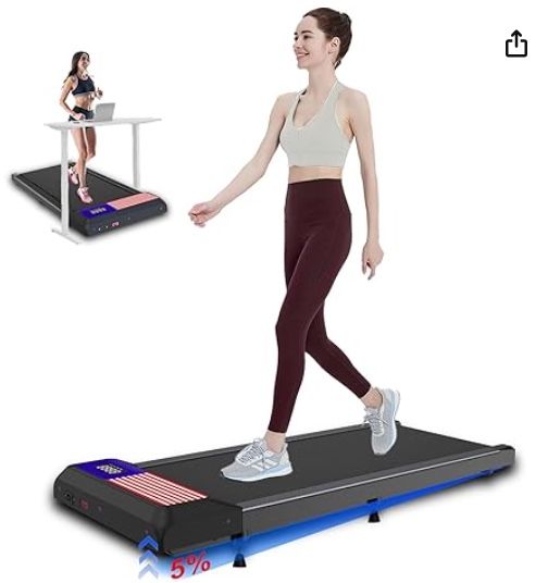 2025 Walking Pad Treadmill,Portable Under Desk Treadmill for Home & Office,2 in 1 Folding Walking Pad with Incline,Walking Pad with Remote Control,LED