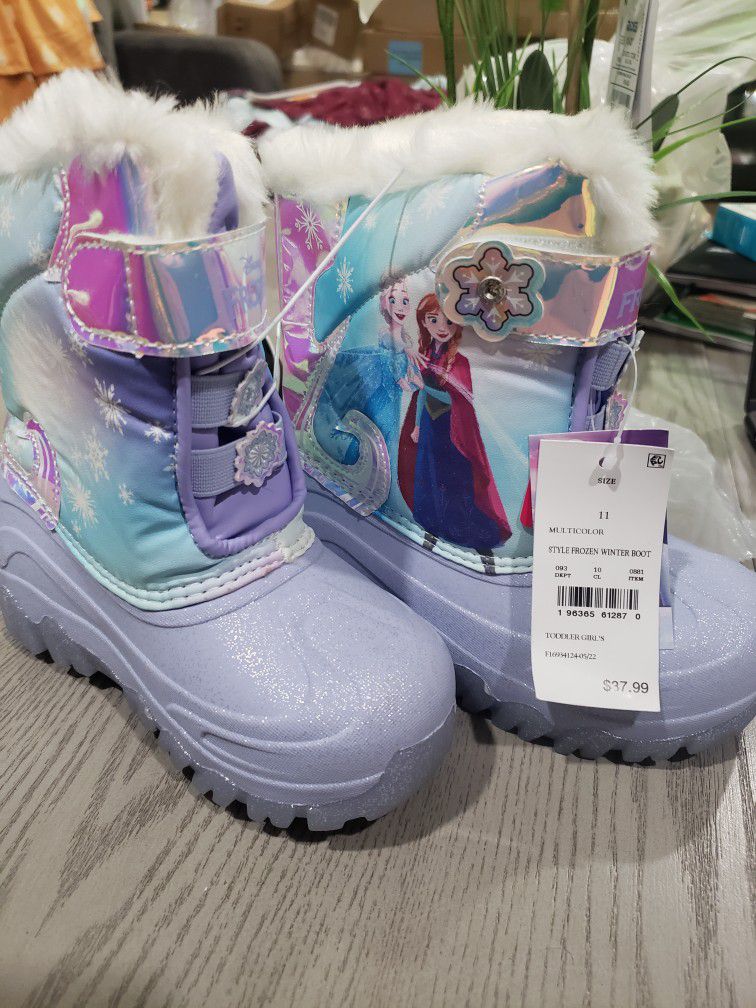 Disney Girls Style Frozen Winter Boots Size 11