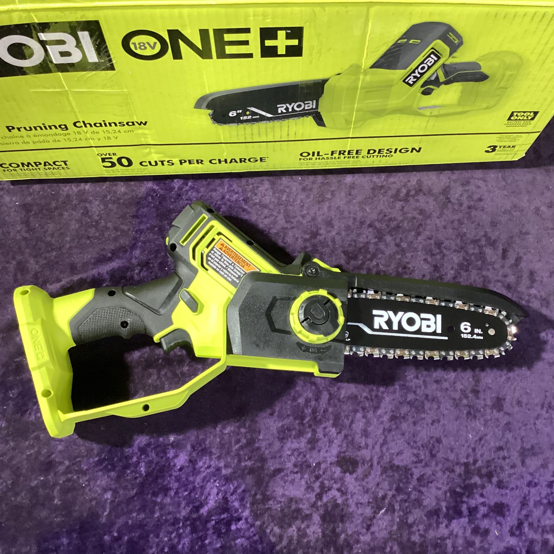 🧰🛠RYOBI ONE+ 18V 6” Compact Pruning Mini Chainsaw LIGHTLY USED/NEW COND!(Tool Only)-$70!🧰🛠