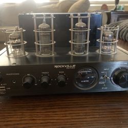 Slightly Used Rockville Blue Tube 75w Amplifier W/ Bluetooth And USB