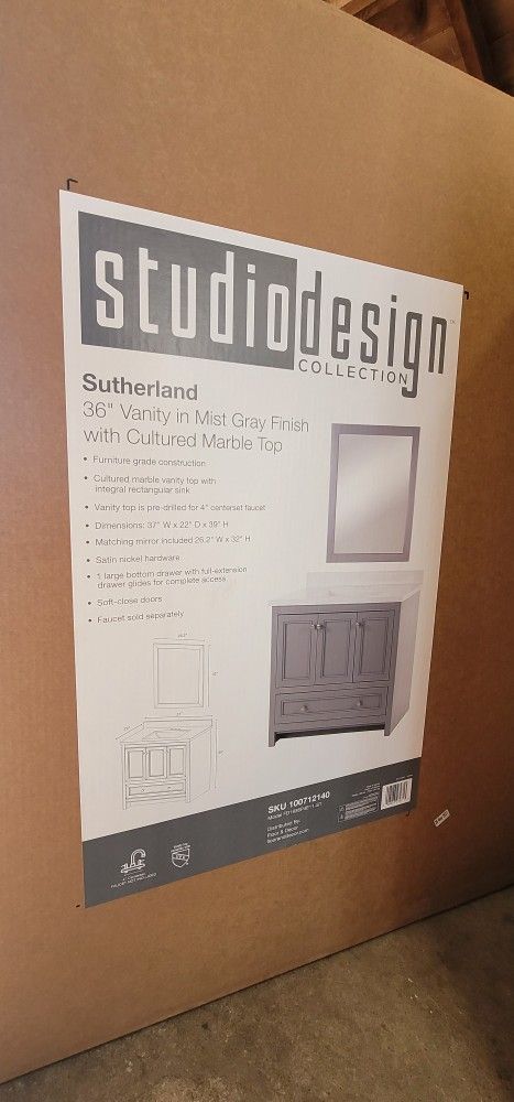 Sutherland 36 in. Vanity -Includes Mirror Sutherland 36 in. Vanity -Includes Mirror