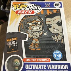 Funko Pop & Pint Pack WWE Ultimate Warrior Andre The Giant T Shirt M Wrestling 