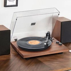 New - Bluetooth Record Player System with Speakers 