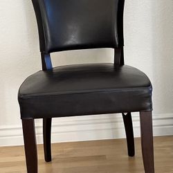 Pottery Barn Classic Leather Chair Dining/Side Chair Espresso