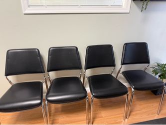 4 Leather / Chrome Chairs