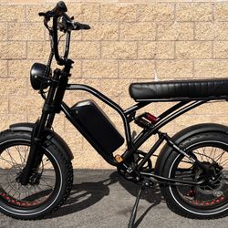 ⚡️BRAND NEW - 1000 Watt Electric Chopper Retro/34mph⚡️70’s Style Ebike Hydraulic Brakes (Full Suspension) 80 Mile Range (Black)