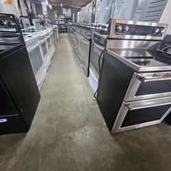 Blow Out Sale Warehouse Full Of Nice Like Brand New Washer Dryer Fridge Stove Oven Stackable Free Warranty Free Financing Available 90day TO Pay 