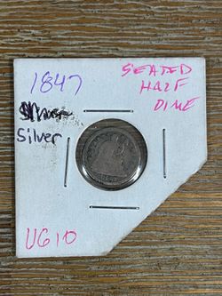 1847 Half Dime Silver Coin VG