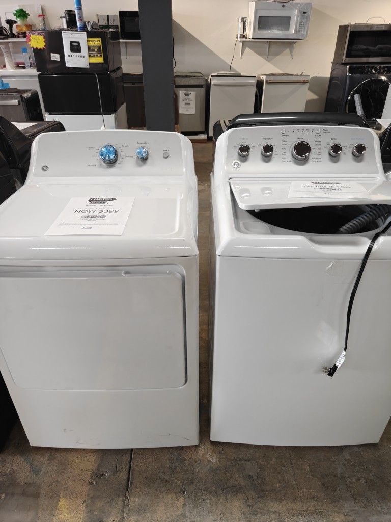 GE topload afforable washer dryer set