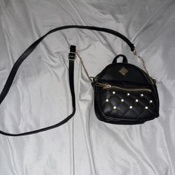 Black Studded Mini Backpack
