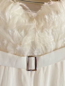 White Feather Bodice jumpsuit with Belt