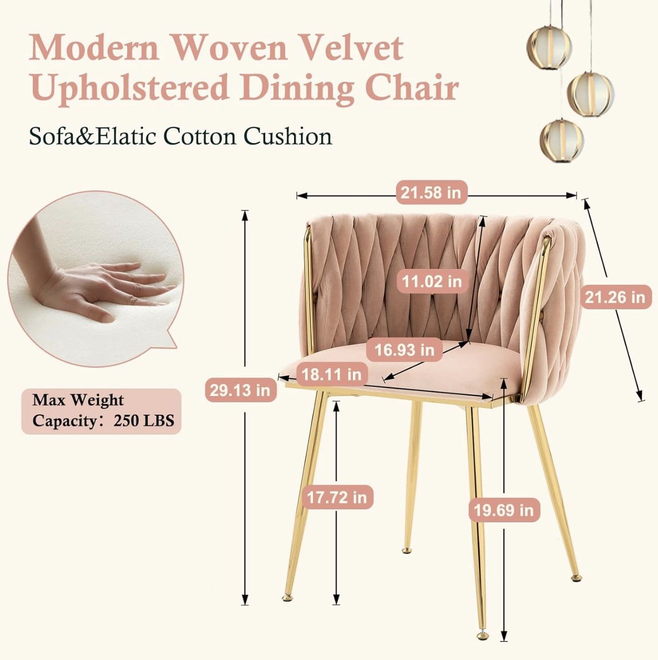 Set of 10 Velvet Dining Chairs Pink