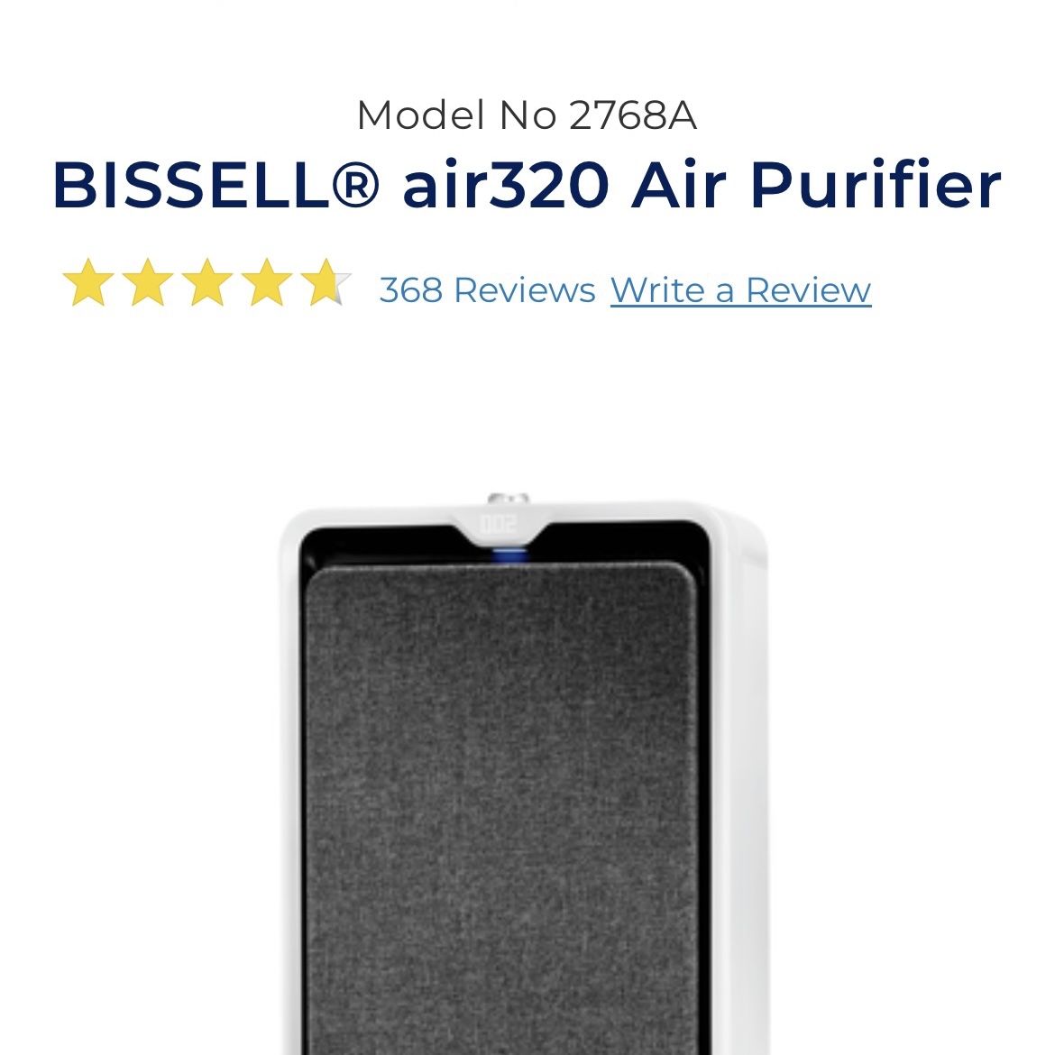 Bissell air320 air purifier 2768a reviews outlet