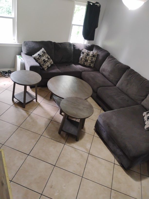 Living Room Set, Wrap Around Couch Included!