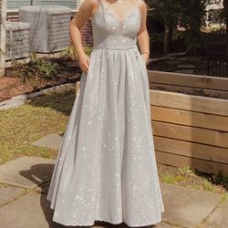 Girl Silver Prom Dress