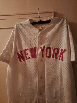 NEW YORK jersey-style, Baseball Shirt, Mens XL, white w/ Red
