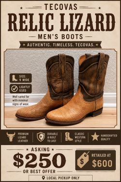 Tecovas Mens Lizard Cowboy Boots