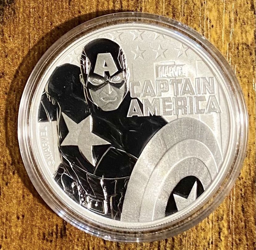 2019 Tuvalu CAPTAIN AMERICA Marvel Series 1oz Silver Bullion Coin Mint Capsule Scarce 