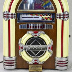 MINIATURE VINTAGE JUKE BOX RADIO AND CASSETTE - FUNCTIONING 14½" SKU