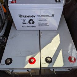 2 Renogy 200Ah AGM Deep Cycle Batteries REFURBISHED & RECONDITIONED - Power Output Works Like New No Issues [Read Description]